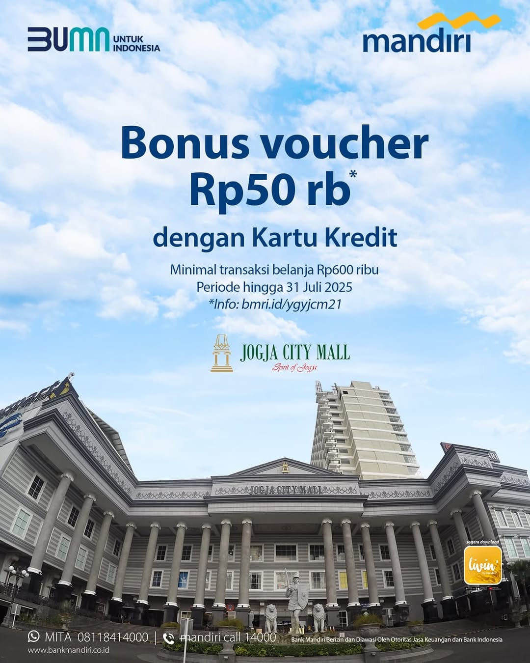 BONUS VOUCHER RP. 50.000 DENGAN KARTU KREDIT MANDIRI
