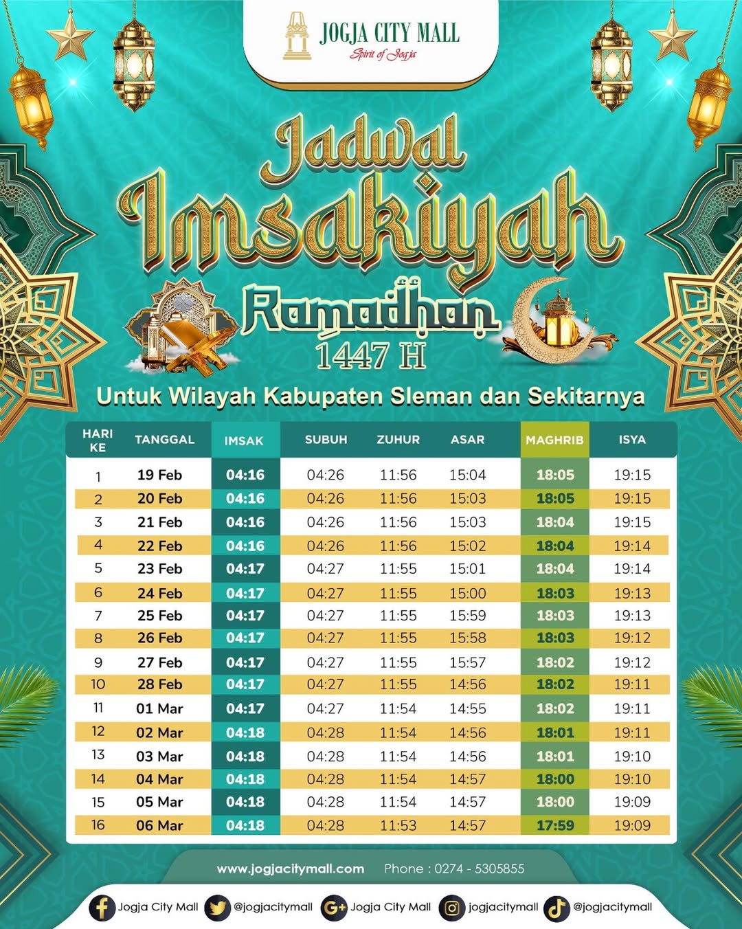 JADWAL IMSAKIYAH RAMADHAN 1447 H