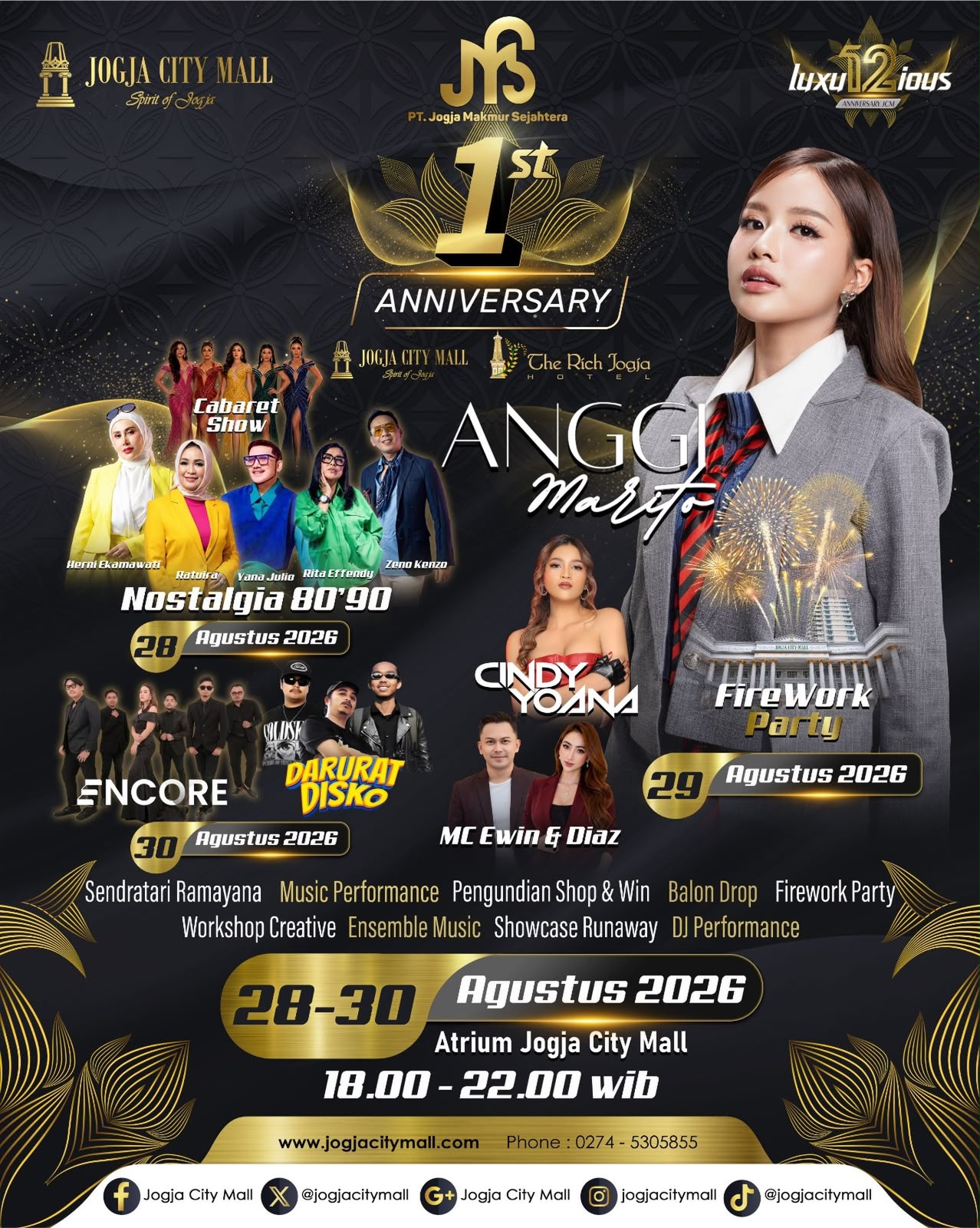 3 Hari Penuh Gemerlap bersama Luxury Anniversary Jogja City Mall!