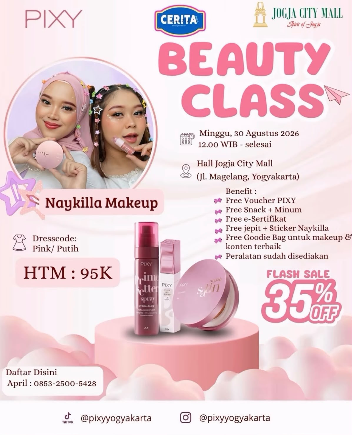 Belajar Makeup ala Naykilla Yuk! Beauty Class kece bareng PIXY Hadir di Jogja City Mall